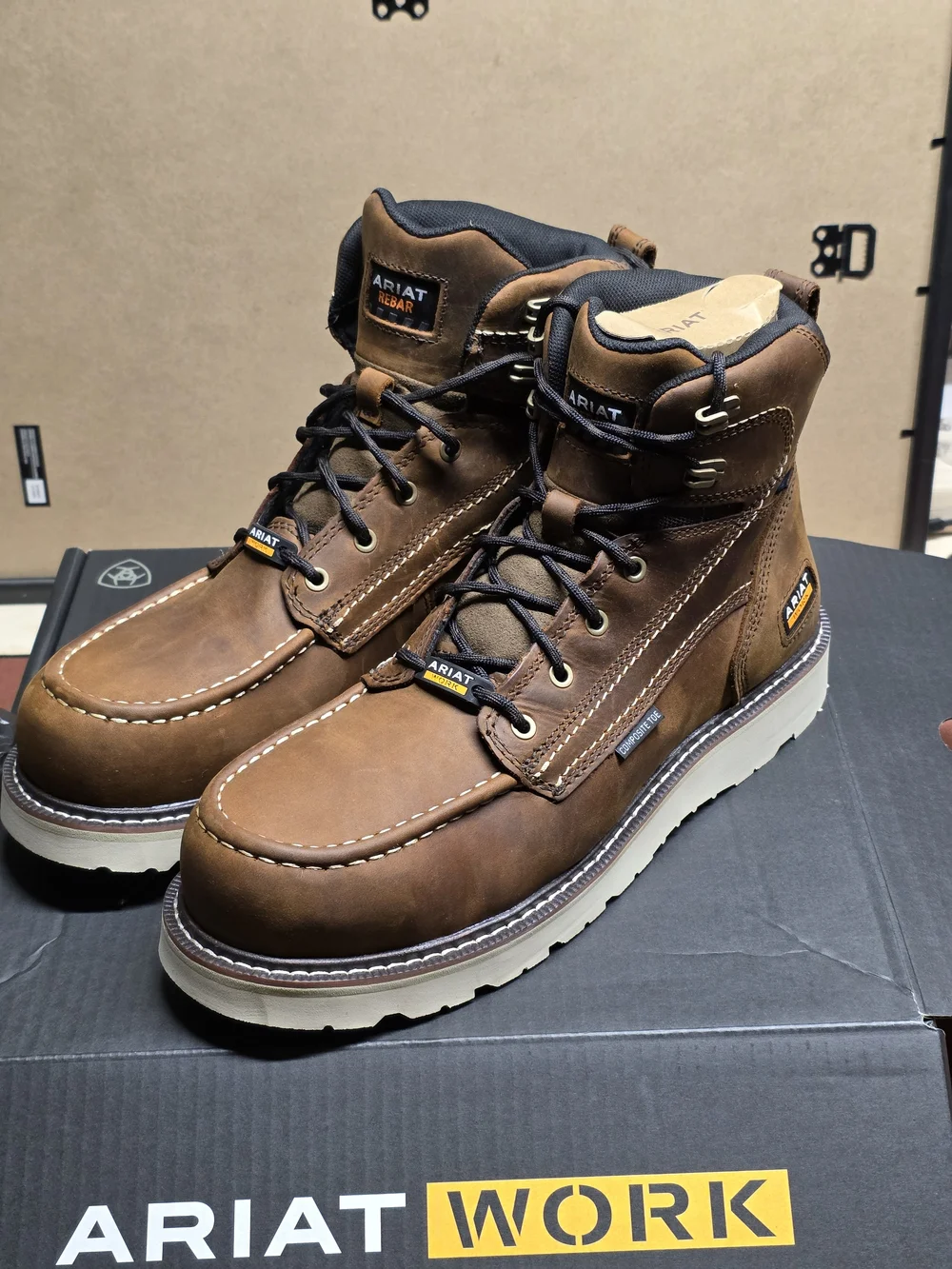 Ariat Rebar Wedge Moc Toe 6" Work Boot Comp Toe Men's 12D NWT - Picture 1 of 11
